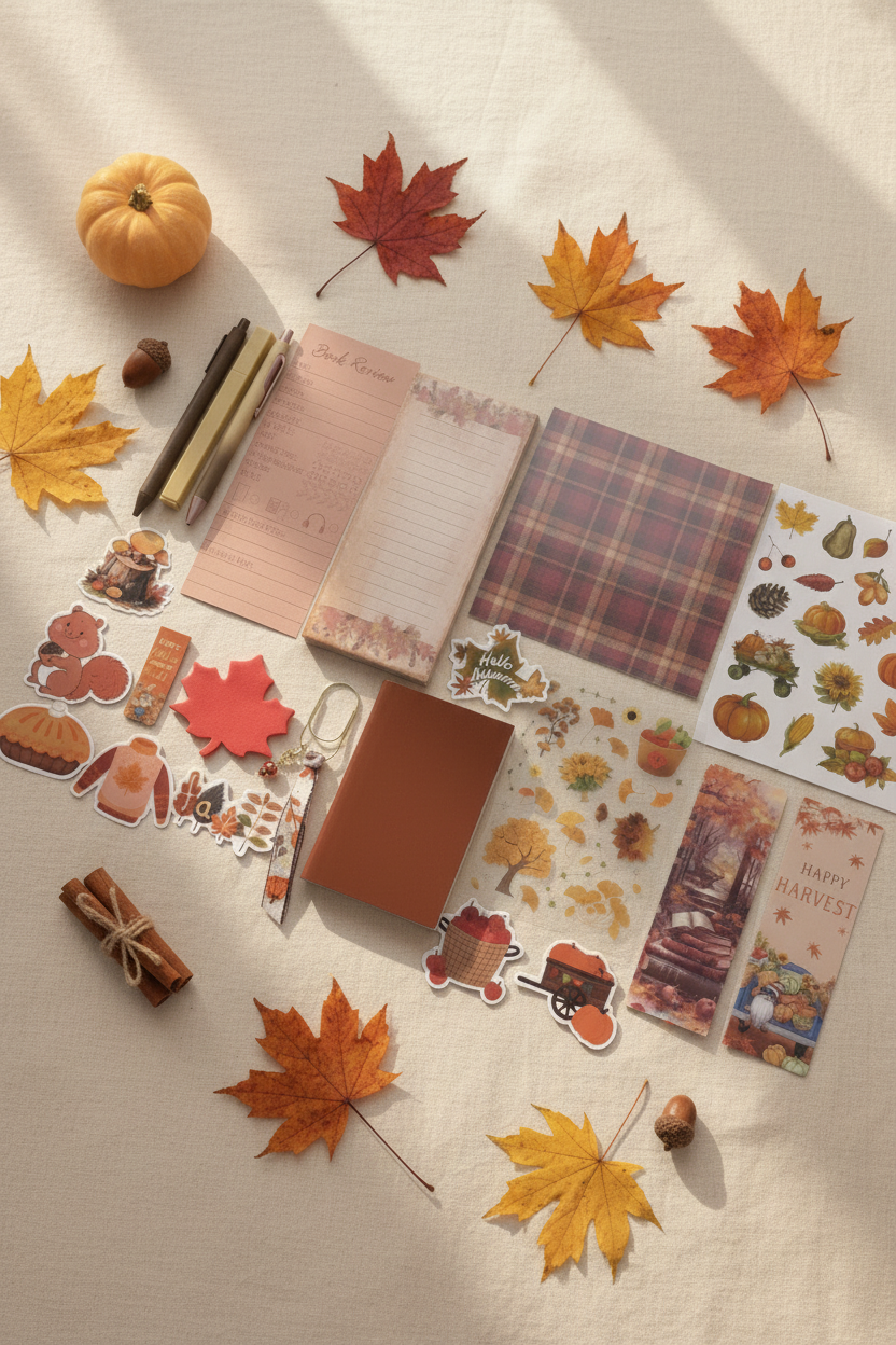 Falling Leaves Sparkle Stationery Gift Set – Pinterest Style