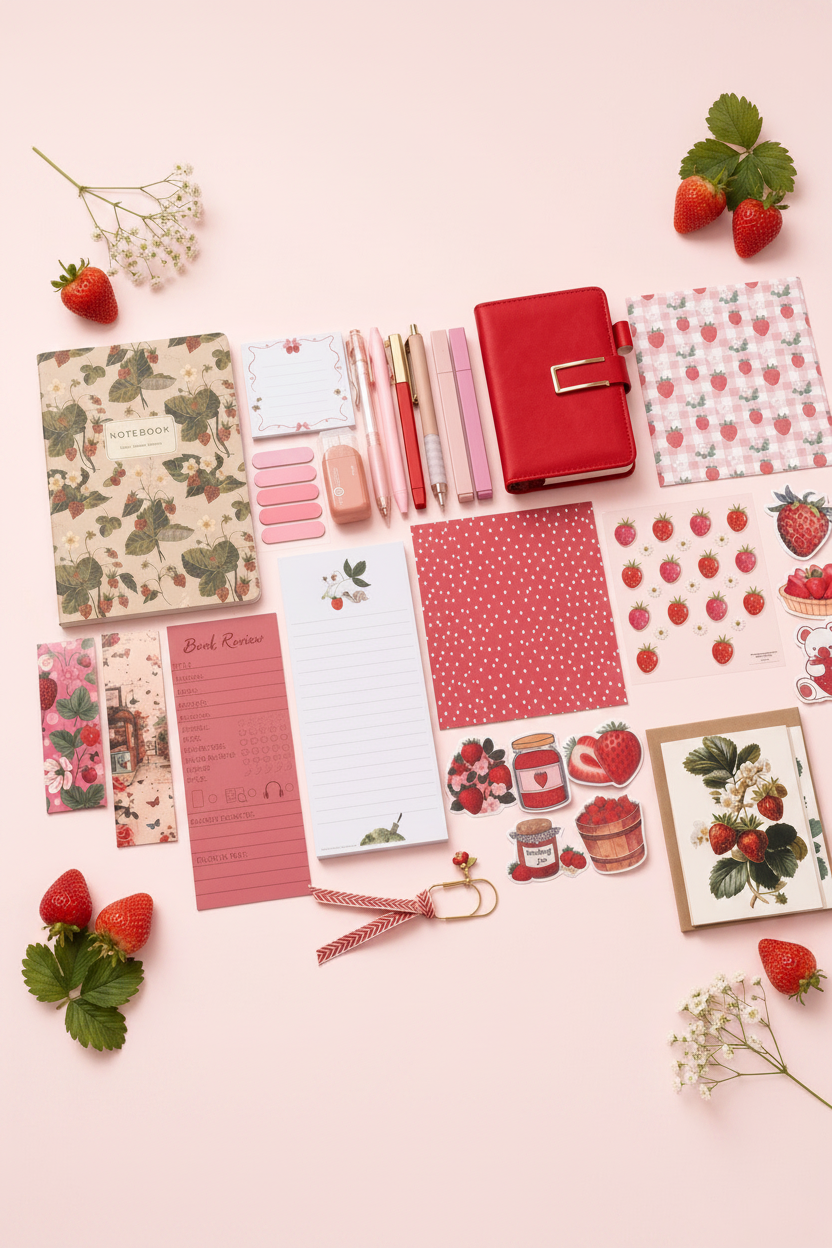 Strawberry Patch Stationery Bundle – Pinterest Style